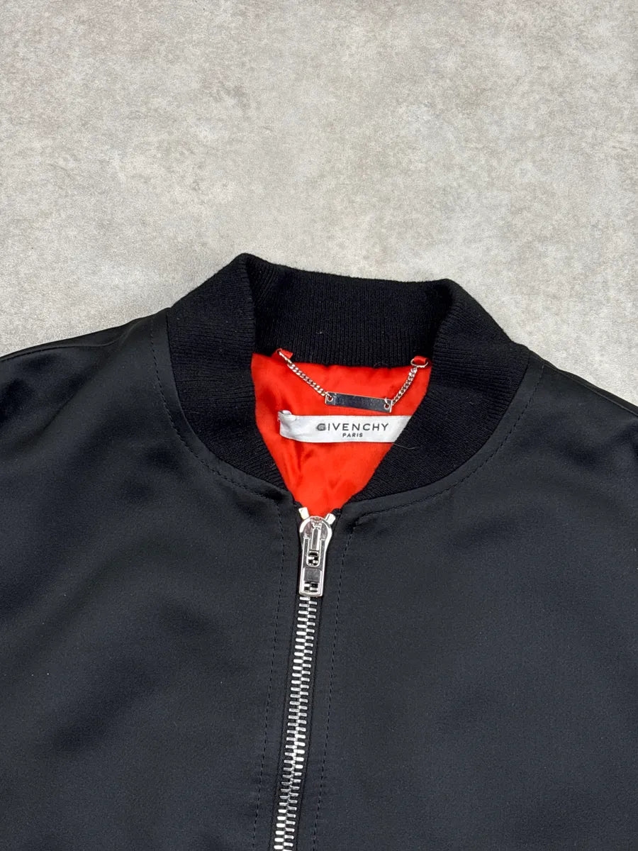 AW2016 Givenchy Black Contrast Lining Zip-Up Bomber Jacket TEiJPFGv 6