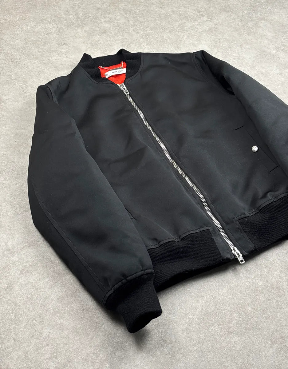 AW2016 Givenchy Black Contrast Lining Zip-Up Bomber Jacket TEiJPFGv 3