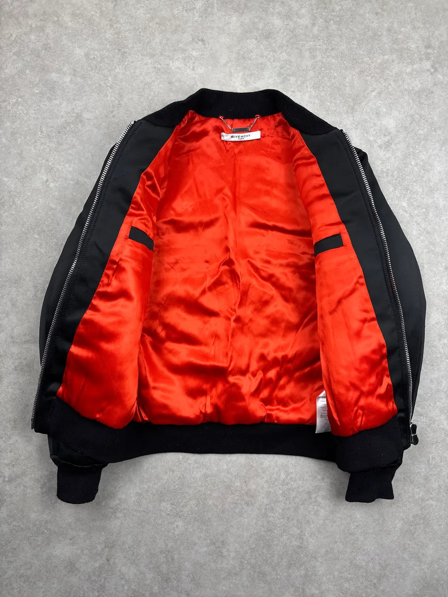 AW2016 Givenchy Black Contrast Lining Zip-Up Bomber Jacket TEiJPFGv 4
