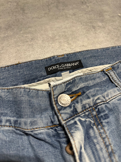 SS2006 Dolce & Gabbana Distressed Relaxed Denim Jeans (L) - 6