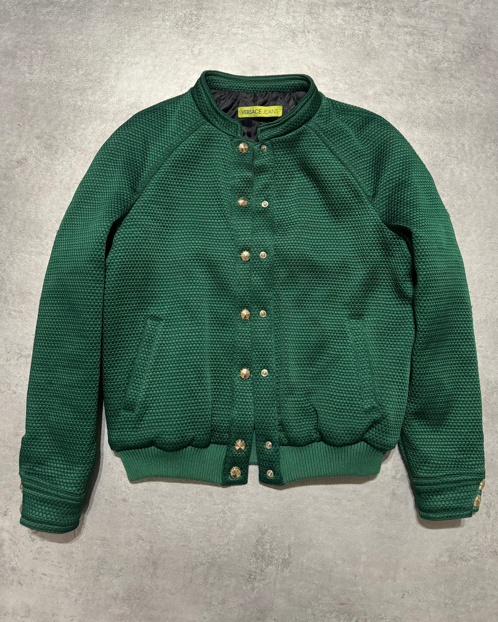 Versace Italian Green Bomber Royal Jacket (XS/S) - 5
