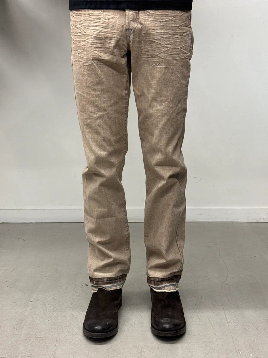 SS2006 Marithé + François Girbaud Beige Light Denim Jeans TGDpKiiT 1