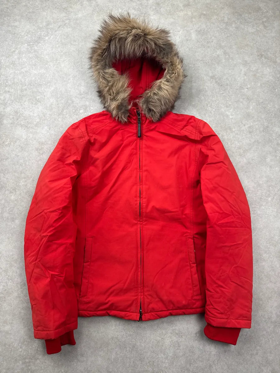 AW2006 Prada Red Fur Hood Gore-Tex Linea Rossa Jacket THQxVgnI 0