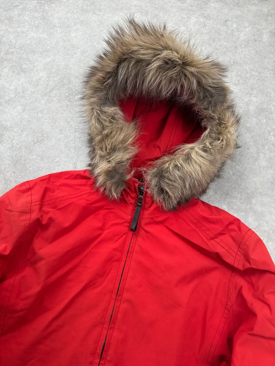 AW2006 Prada Red Fur Hood Gore-Tex Linea Rossa Jacket THQxVgnI 4
