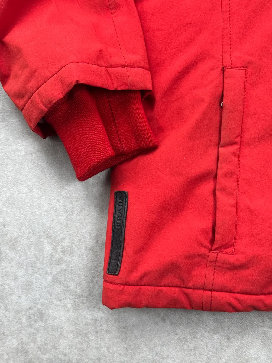 AW2006 Prada Red Fur Hood Gore-Tex Linea Rossa Jacket THQxVgnI 8