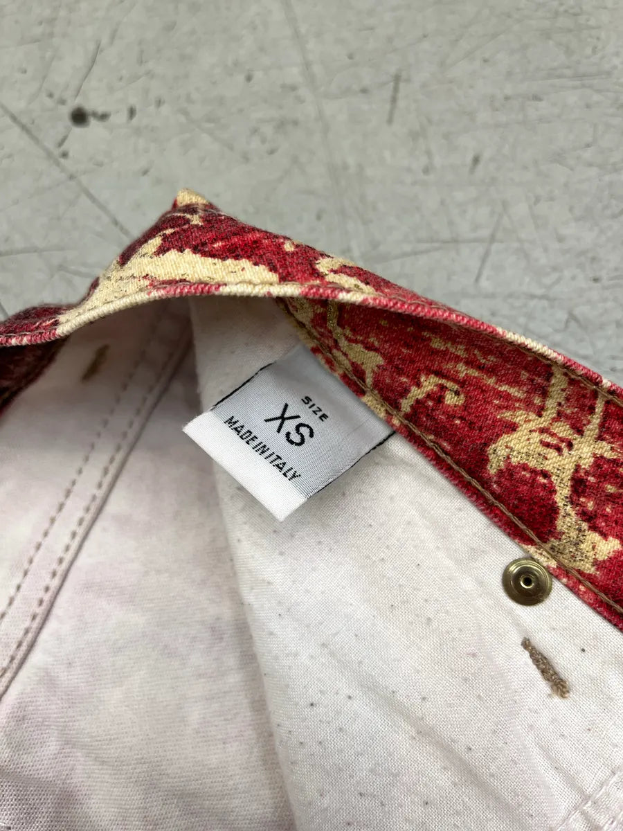 AW2002 Roberto Cavalli Floral Baroque Tribal Red & Beige Pants TJaTCjpj 12