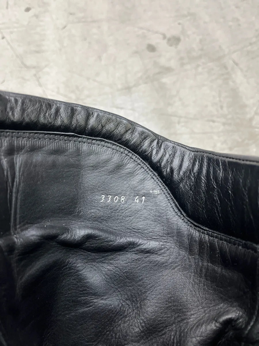 AW1999 Prada Futuristic Moto Black Leather Boots TKybndhI 9