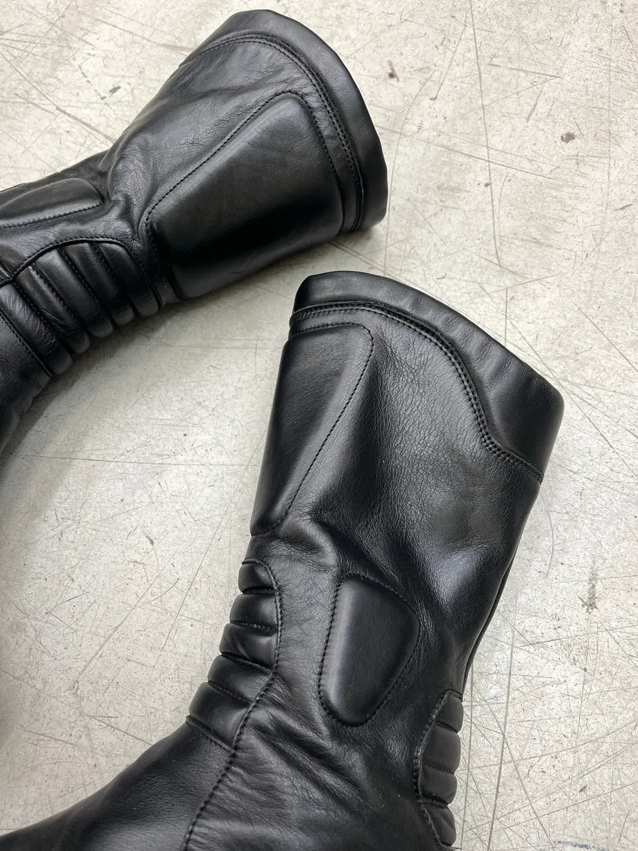 AW1999 Prada Futuristic Moto Black Leather Boots TKybndhI 3