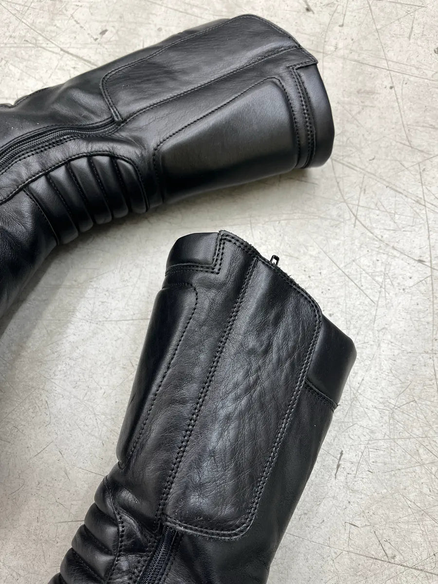 AW1999 Prada Futuristic Moto Black Leather Boots TKybndhI 4
