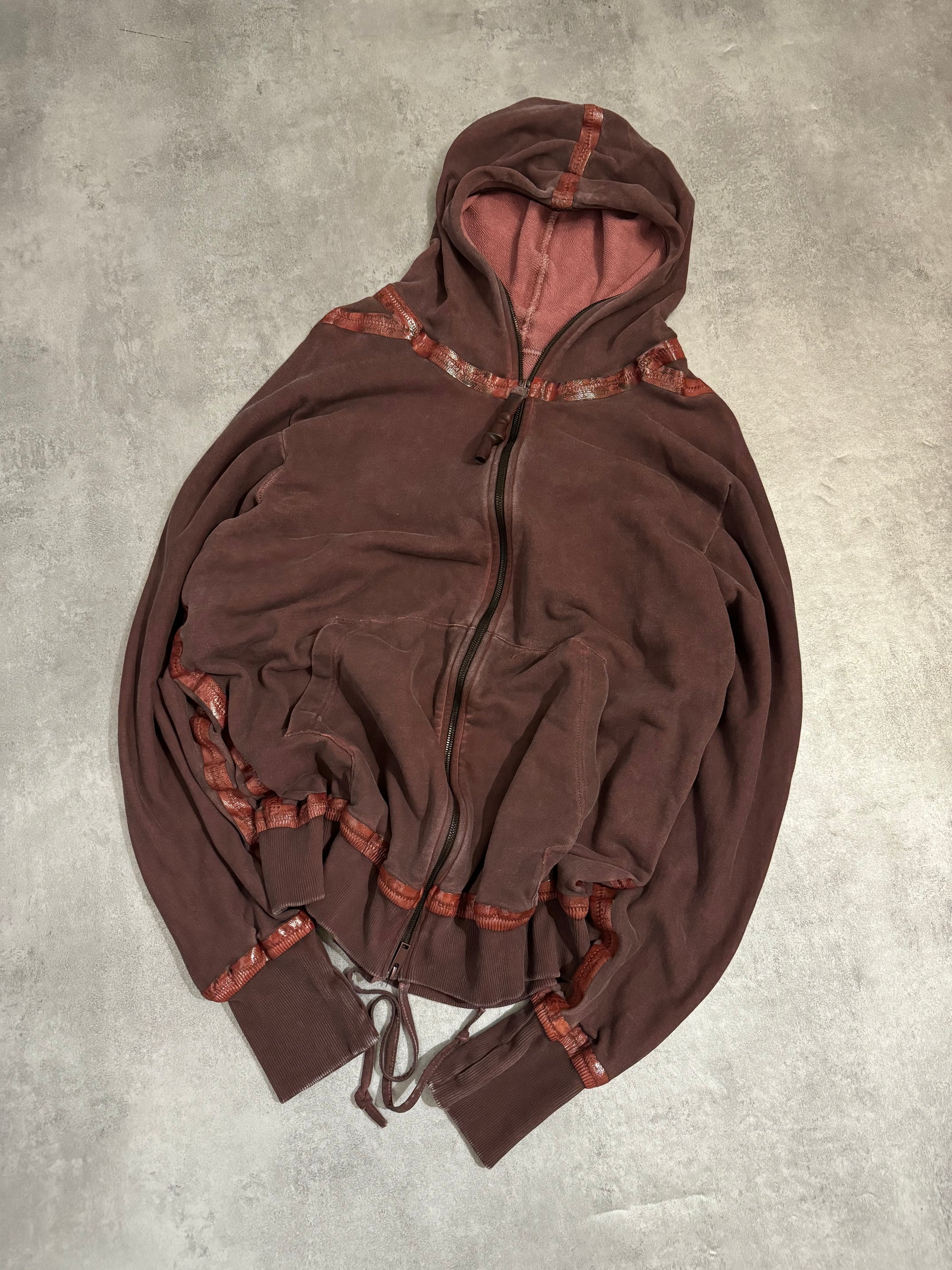 Isaac Sellam ZippyHood Bordeaux Artisanal Sweater (L) - 7