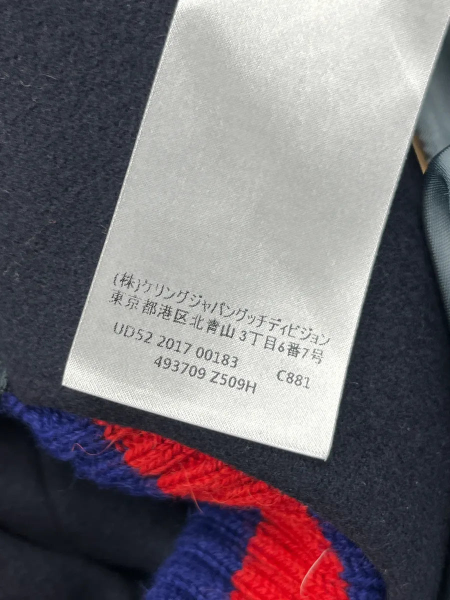 AW2017 Gucci Navy Wool Red Varsity G Patch Zip-Up Bomber Jacket TPkkvnzA 13