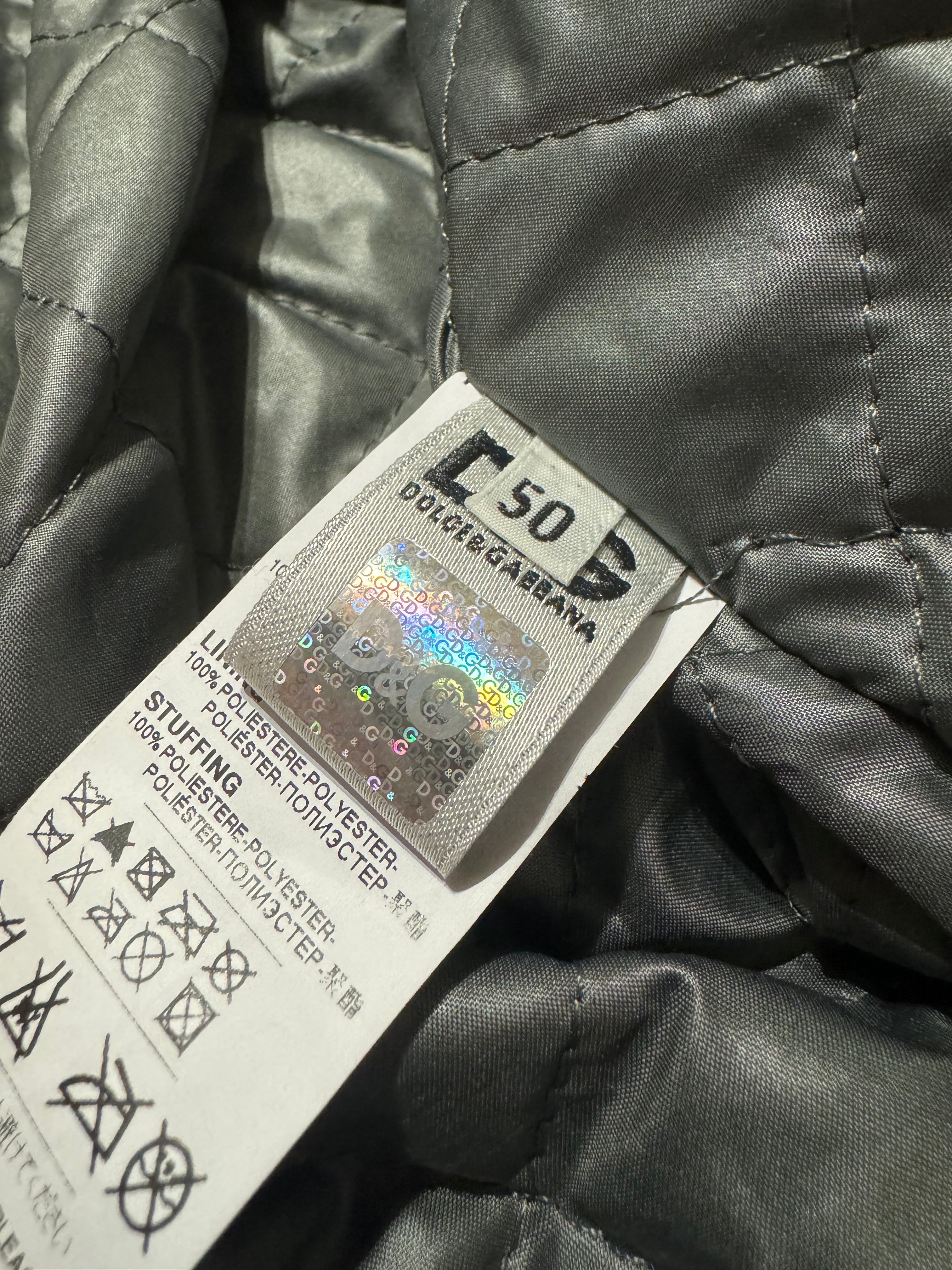 2000s Dolce & Gabbana Multi Zips Grey Archive Leather Jacket (L) - 7