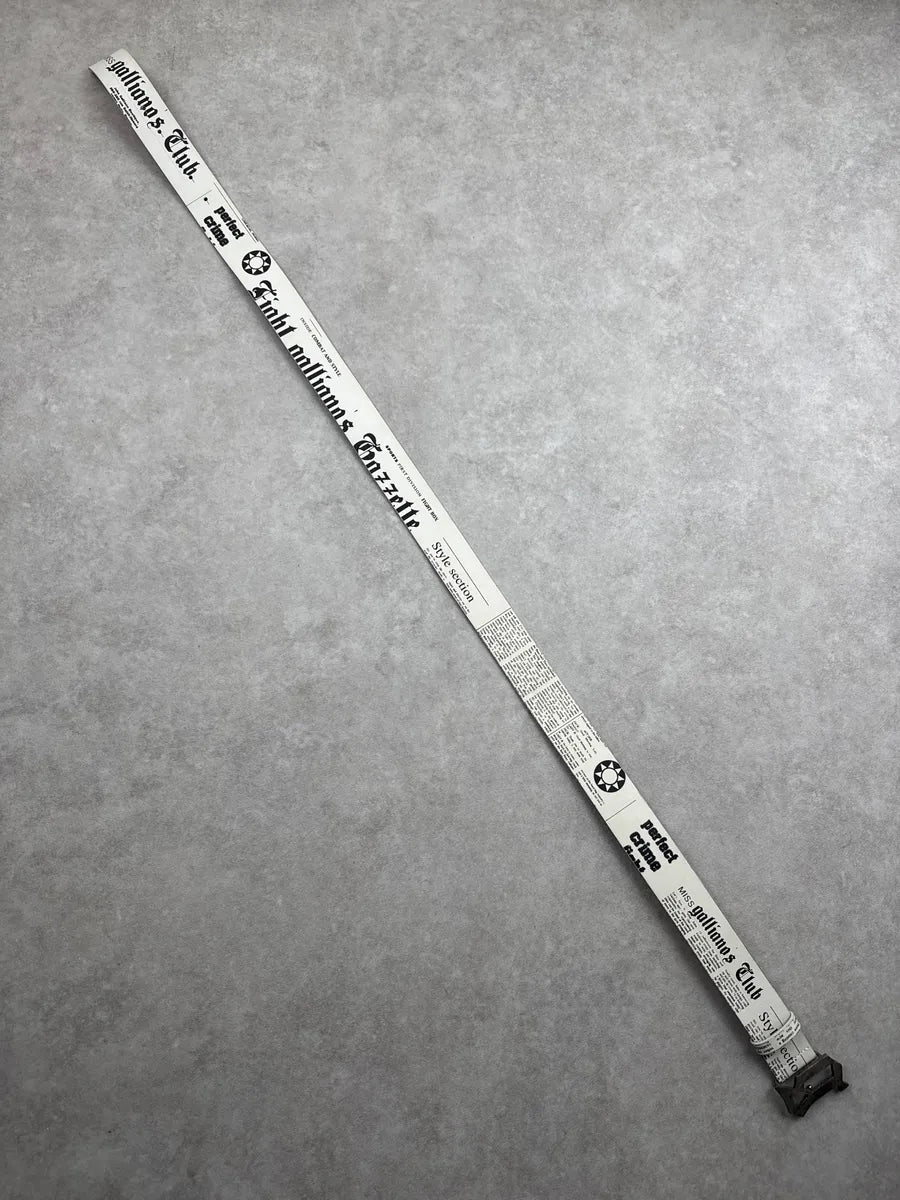 2000s Galliano White Leather Newspaper Magazine Belt TRobICAn 7