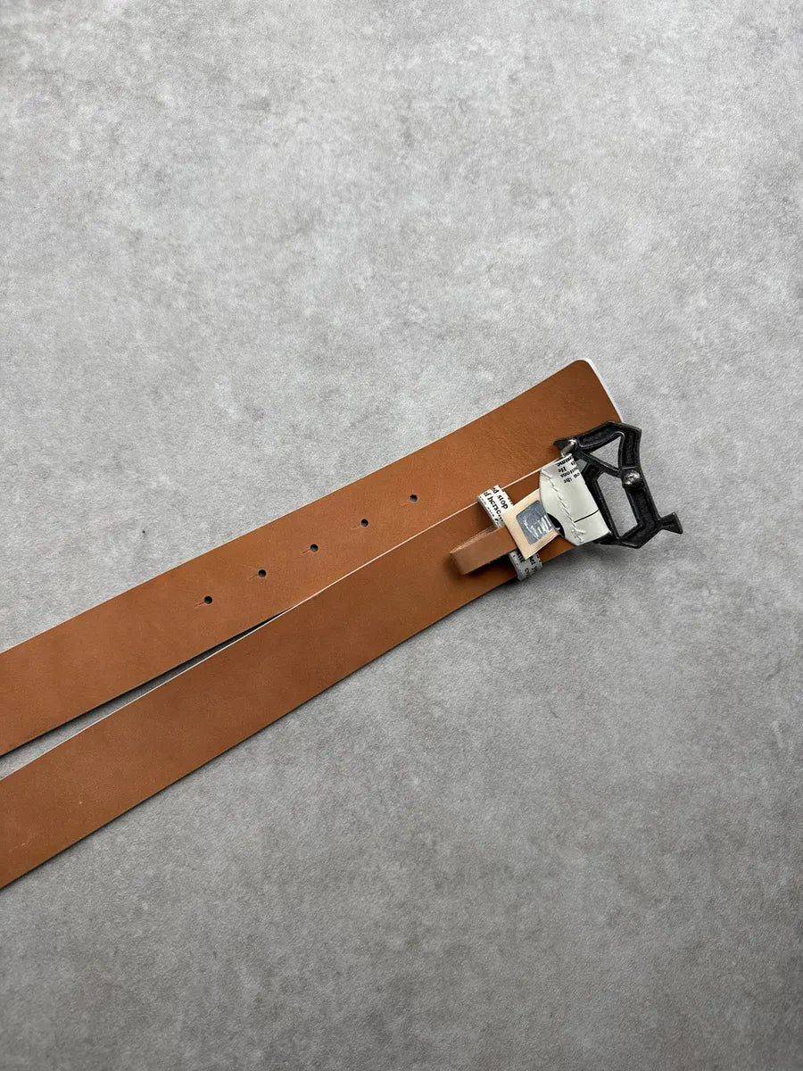 2000s Galliano White Leather Newspaper Magazine Belt TRobICAn 4