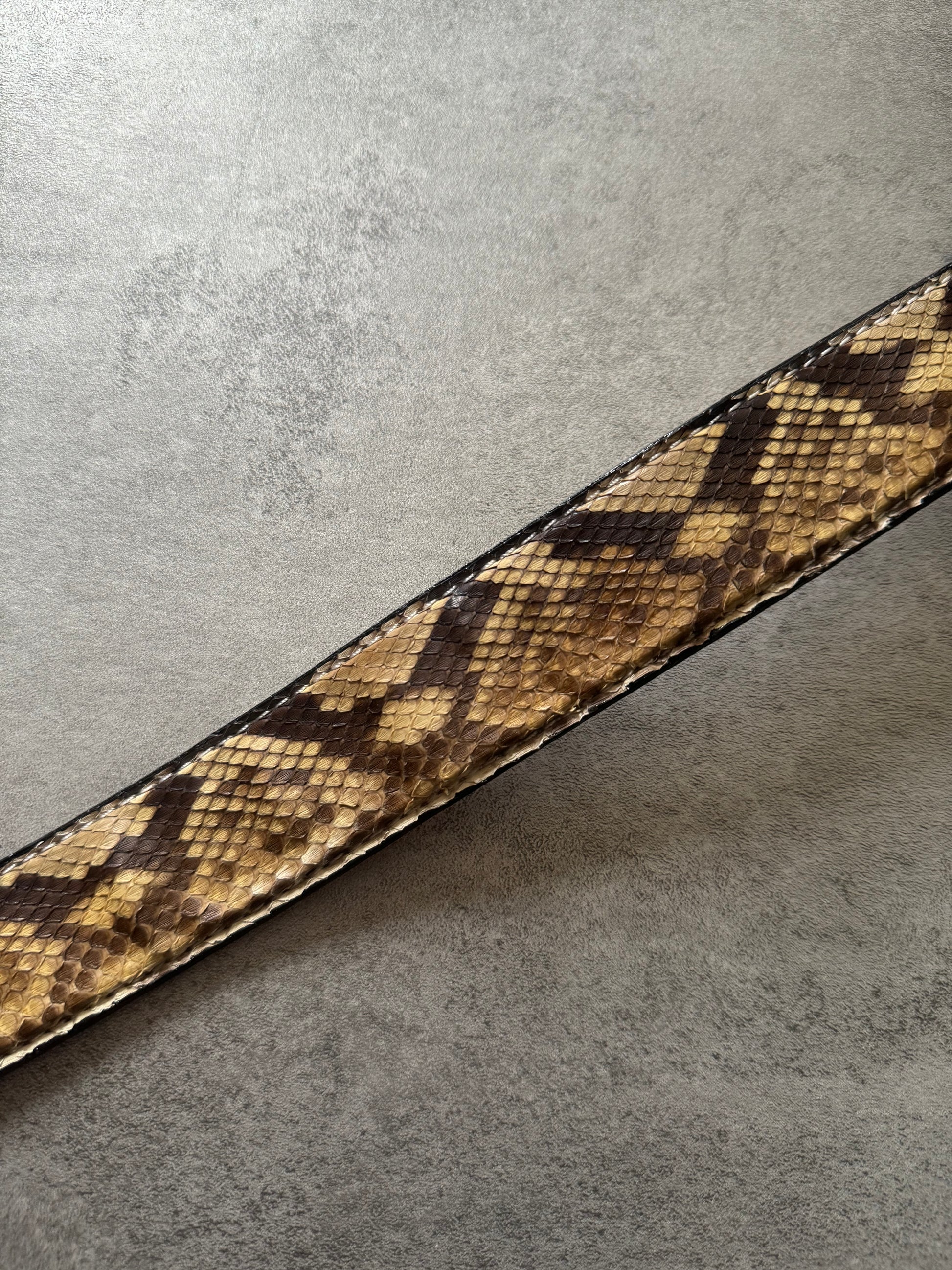 Artisanal Italian Python Leather Camel Belt (OS) - 4