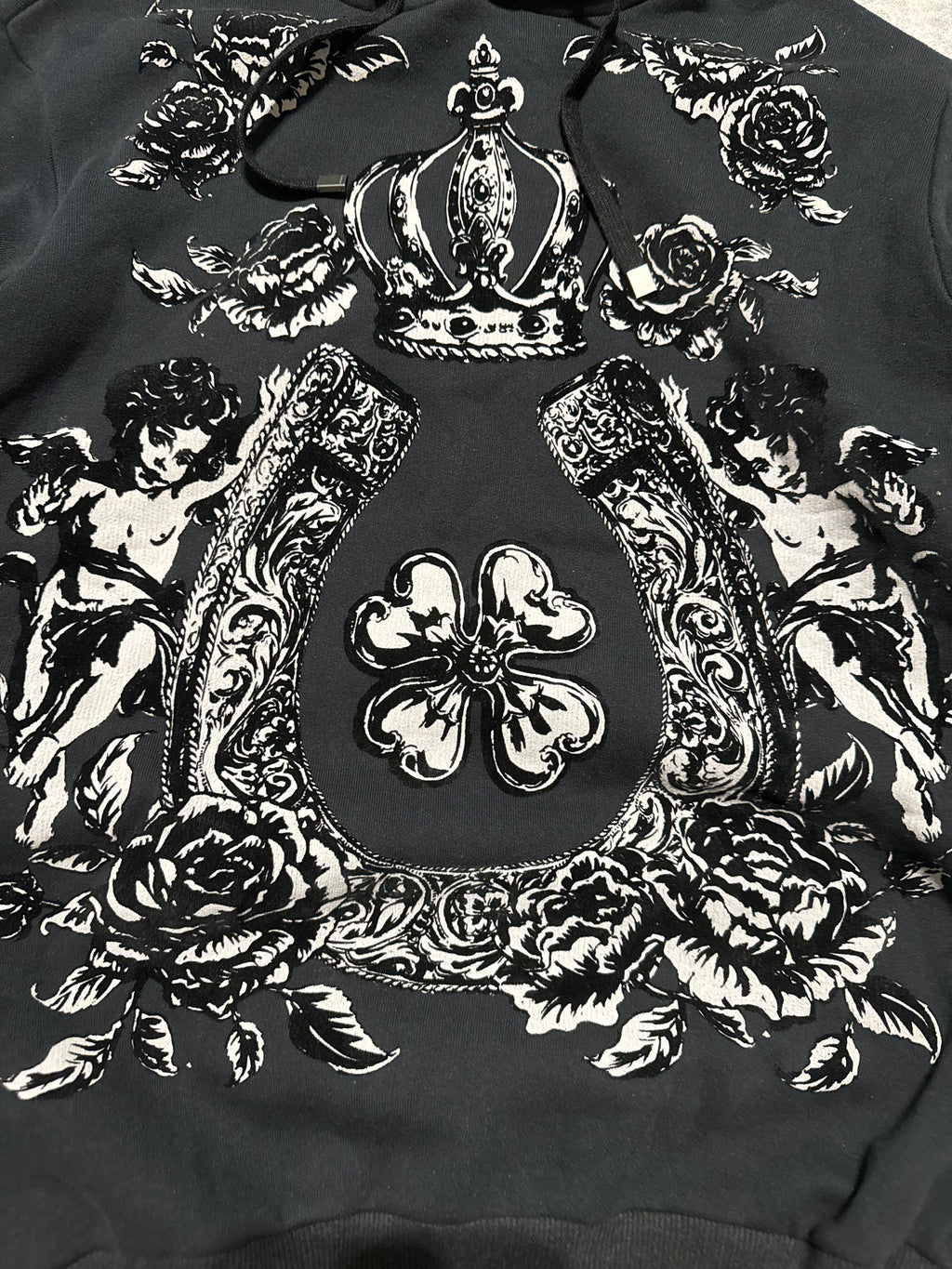 2000s Dolce & Gabbana Royal Black Primea Linea Relief Hoodie (M) - 11