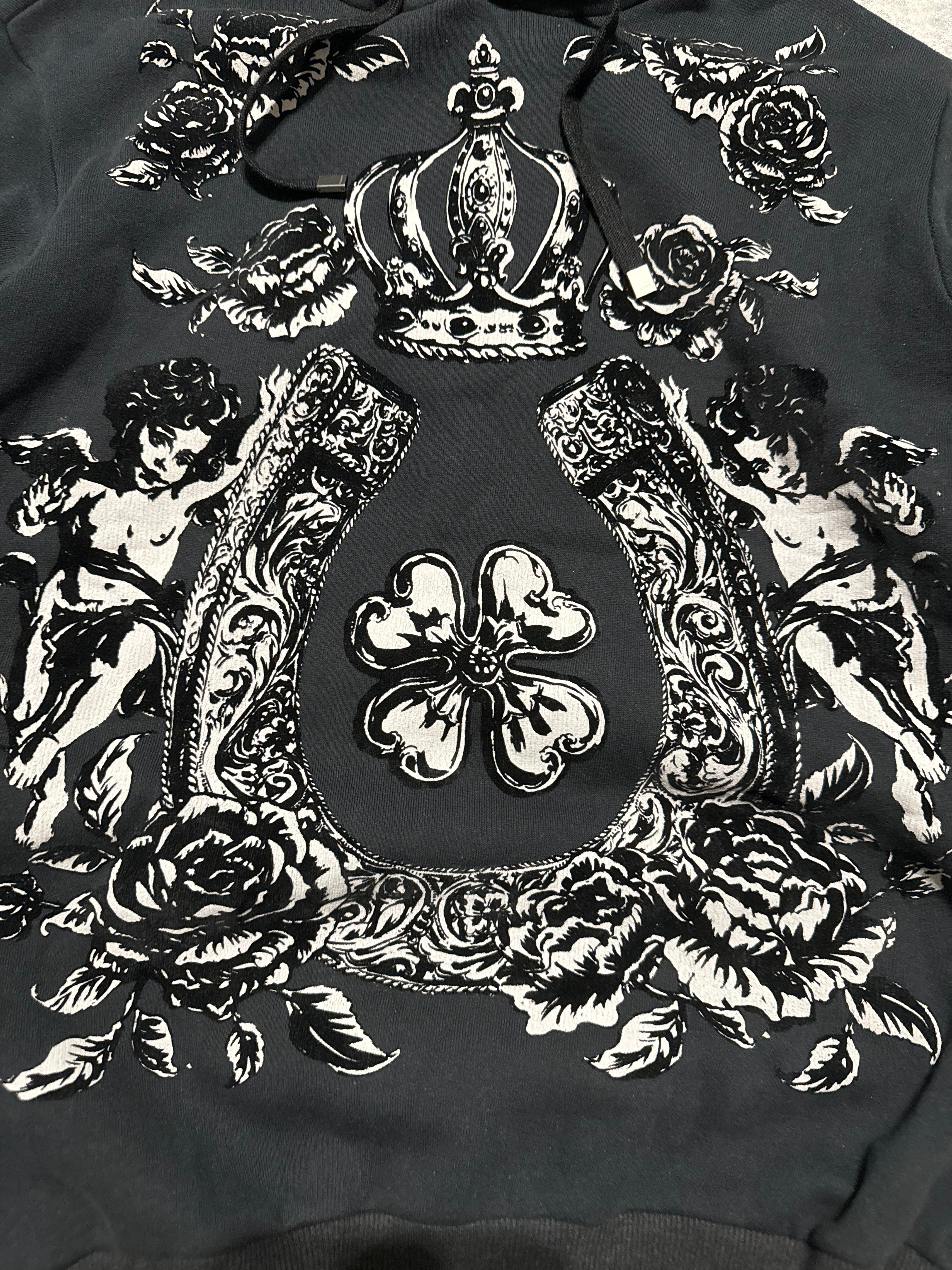 2000s Dolce & Gabbana Royal Black Primea Linea Relief Hoodie (M) - 11