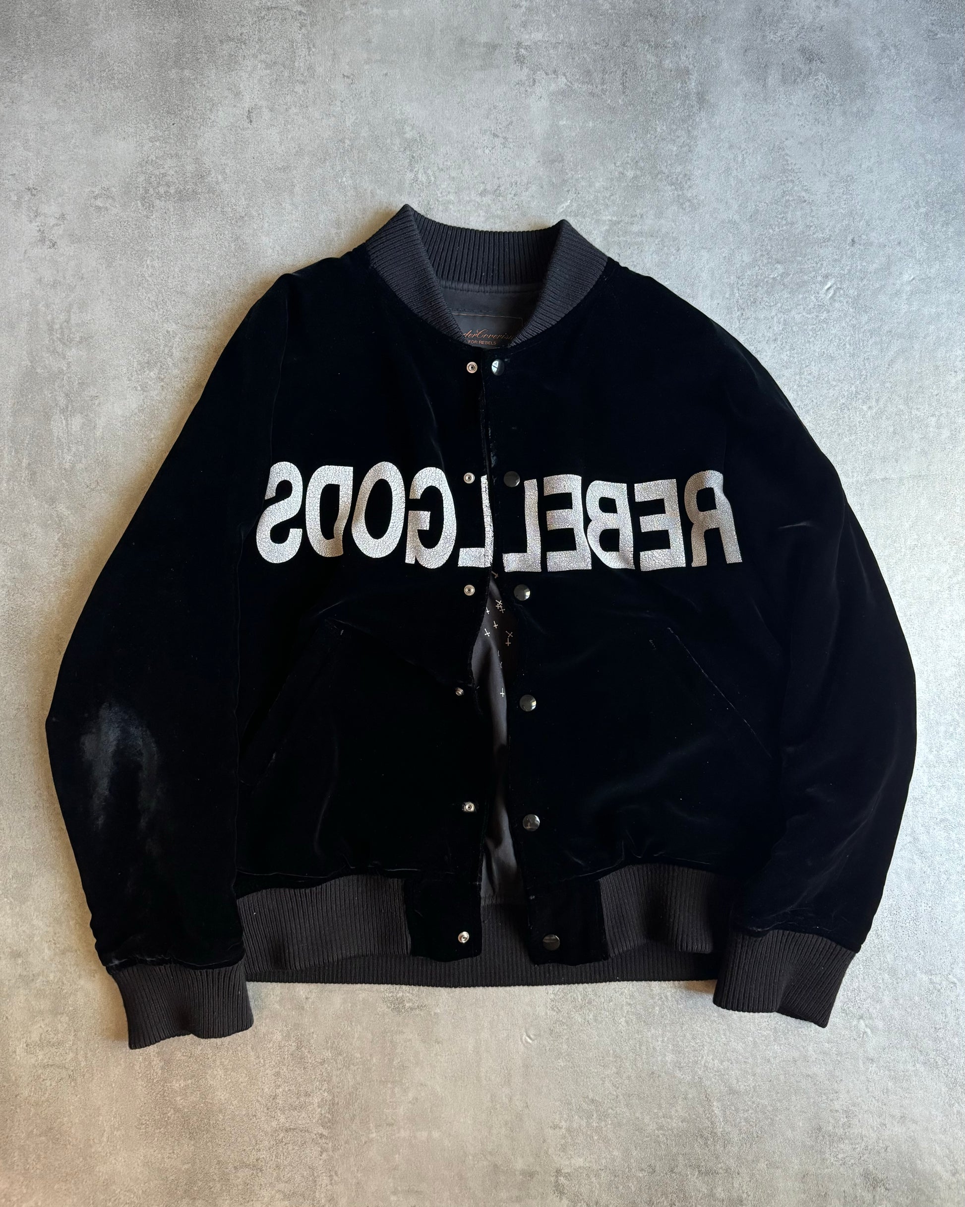 AW2002 Undercover Signed 'Rebelgods' Velour Bomber (M) - 4