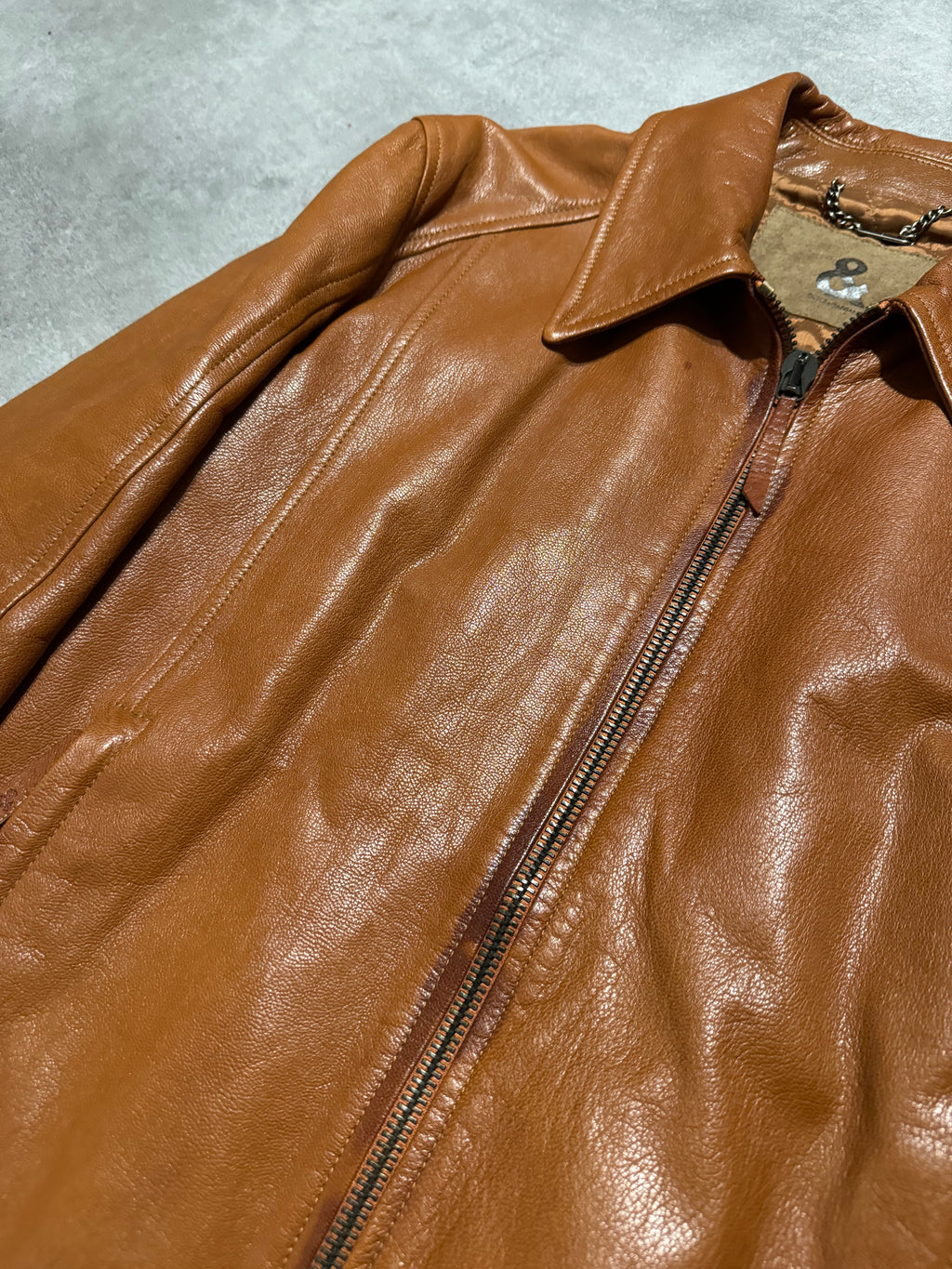 2000s Dolce & Gabbana Brown Coach Leather Jacket (M) - 10