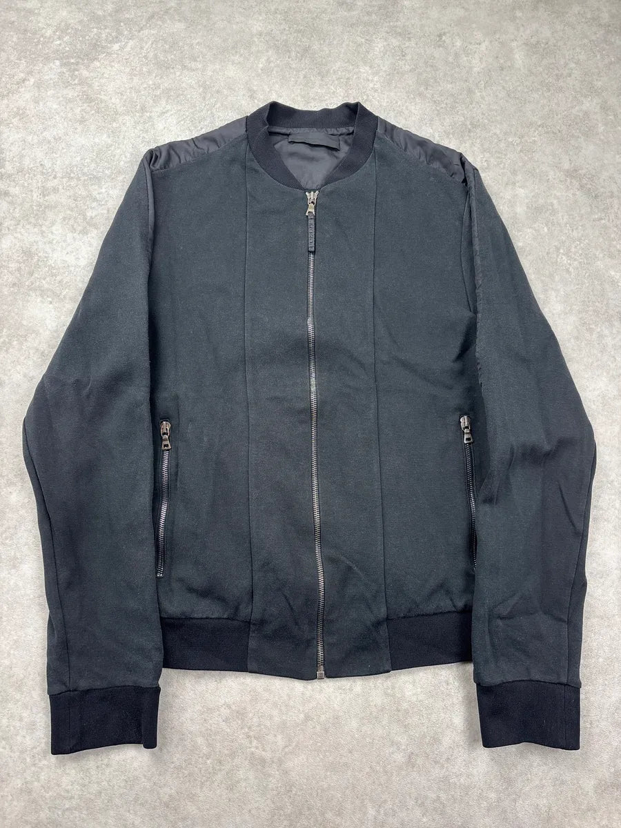 SS2009 Prada Black Hybrid Shoulder Light Zip-up Jacket TfjbPVGY 0