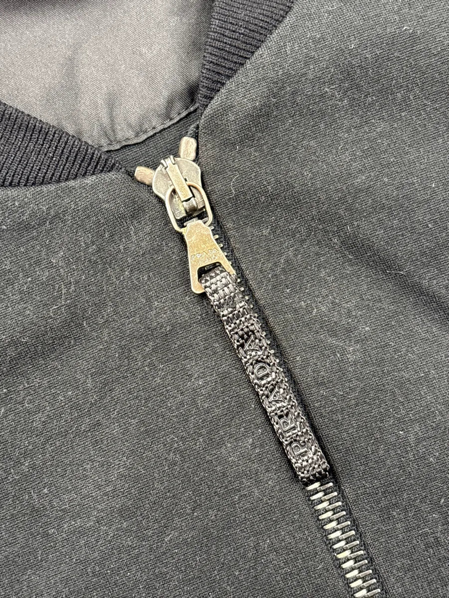 SS2009 Prada Black Hybrid Shoulder Light Zip-up Jacket TfjbPVGY 8