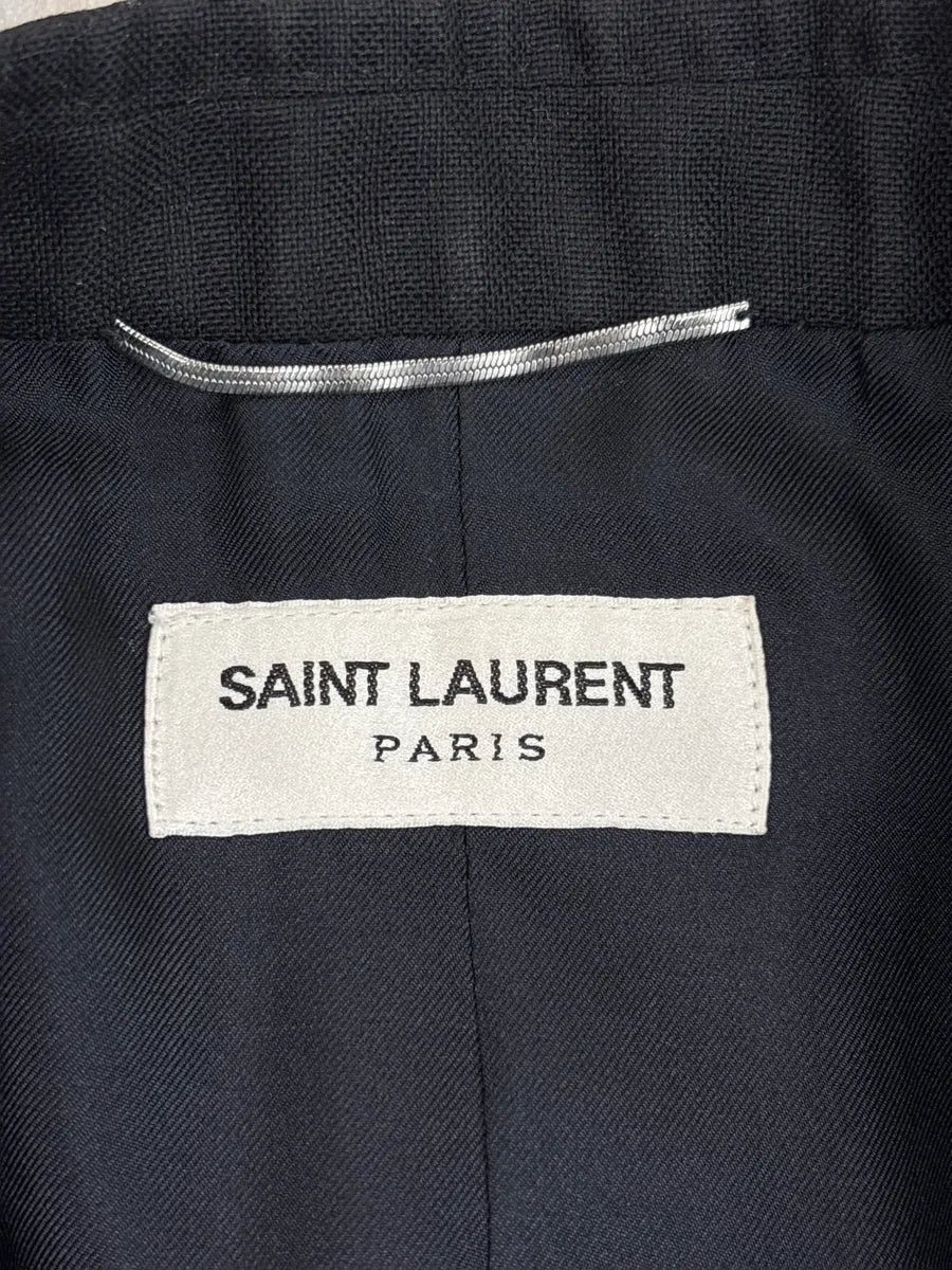Saint Laurent Black Wool Double-Breasted Peak Lapel Blazer Jacket TiFGINag 9