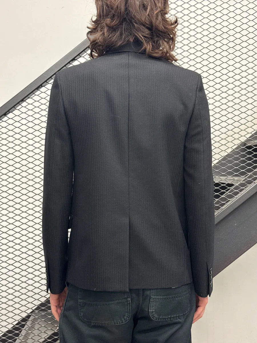 Saint Laurent Black Wool Double-Breasted Peak Lapel Blazer Jacket TiFGINag 2