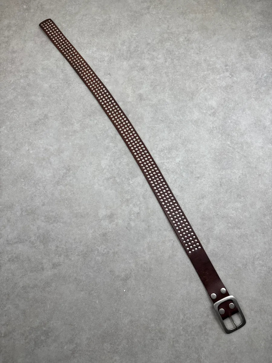Diesel Brown Leather Studded Riveted Belt TiIsGFUo 2