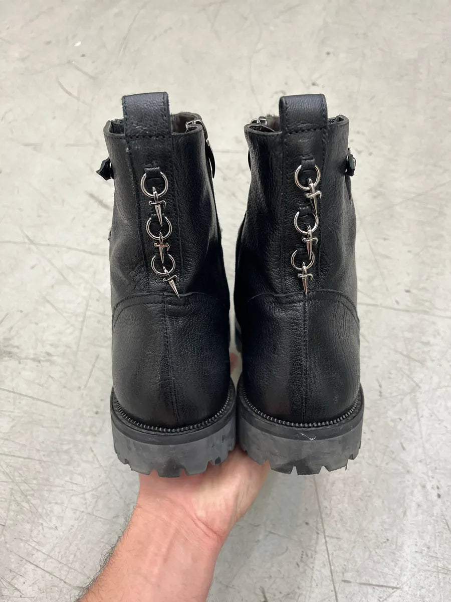Cesare Paciotti Zebra Pony Hair Black Leather Boots TkseTfyx 5