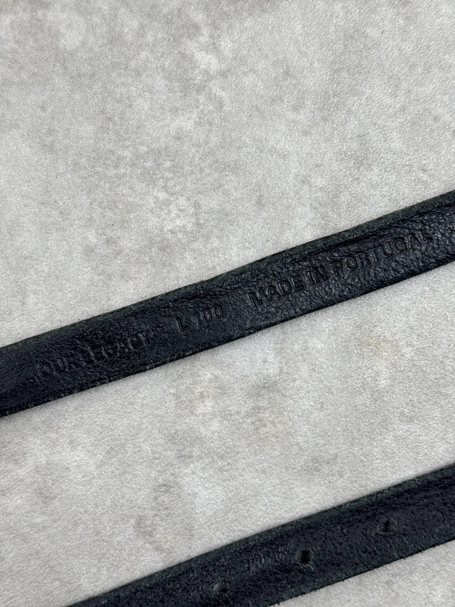 Our Legacy Black Leather Skinny Textured Belt ToZdfKtj 6