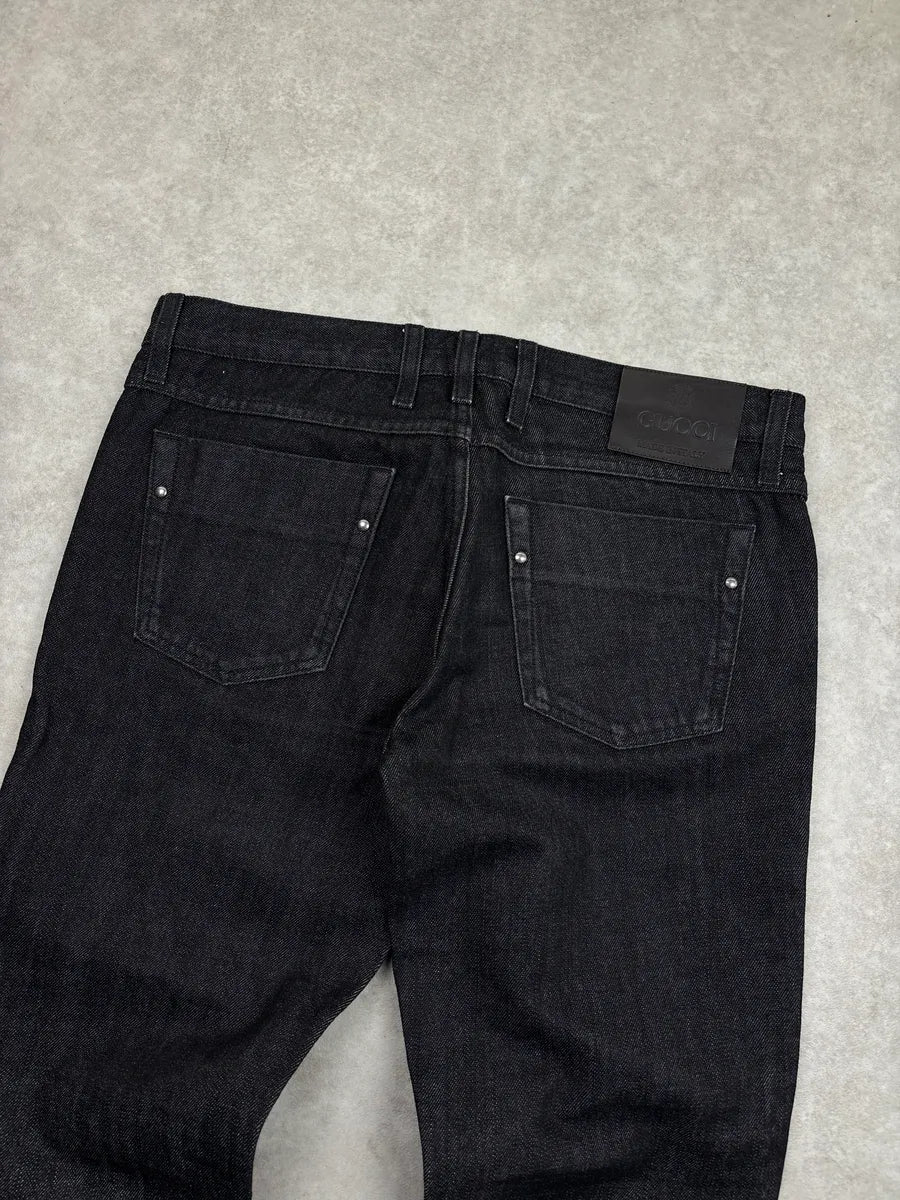 Gucci Dark Grey Denim Button Fly Straight-Leg Jeans TtXfsUuW 8