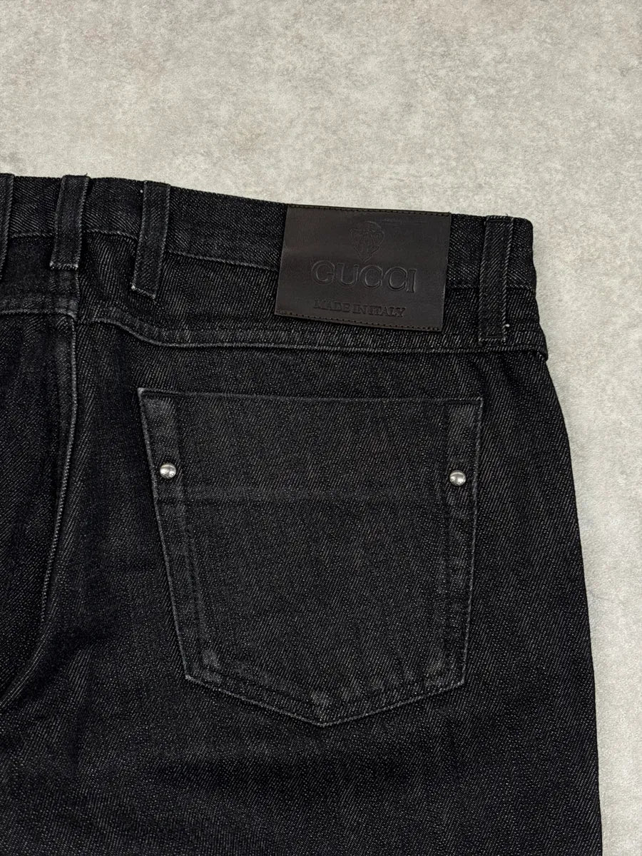 Gucci Dark Grey Denim Button Fly Straight-Leg Jeans TtXfsUuW 9