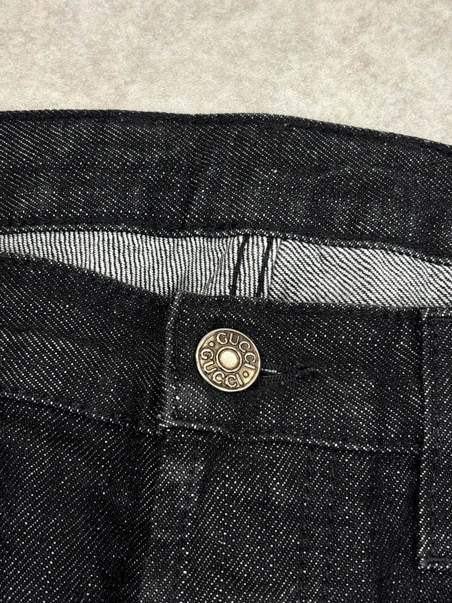 Gucci Dark Grey Denim Button Fly Straight-Leg Jeans TtXfsUuW 6