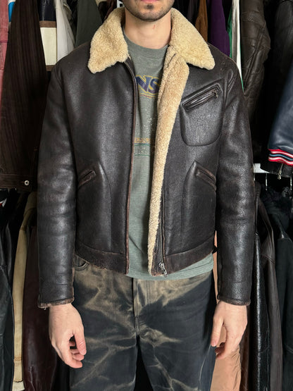 1980s Giorgio Armani Premium Shearling Biker Leather Jacket (M) - 3