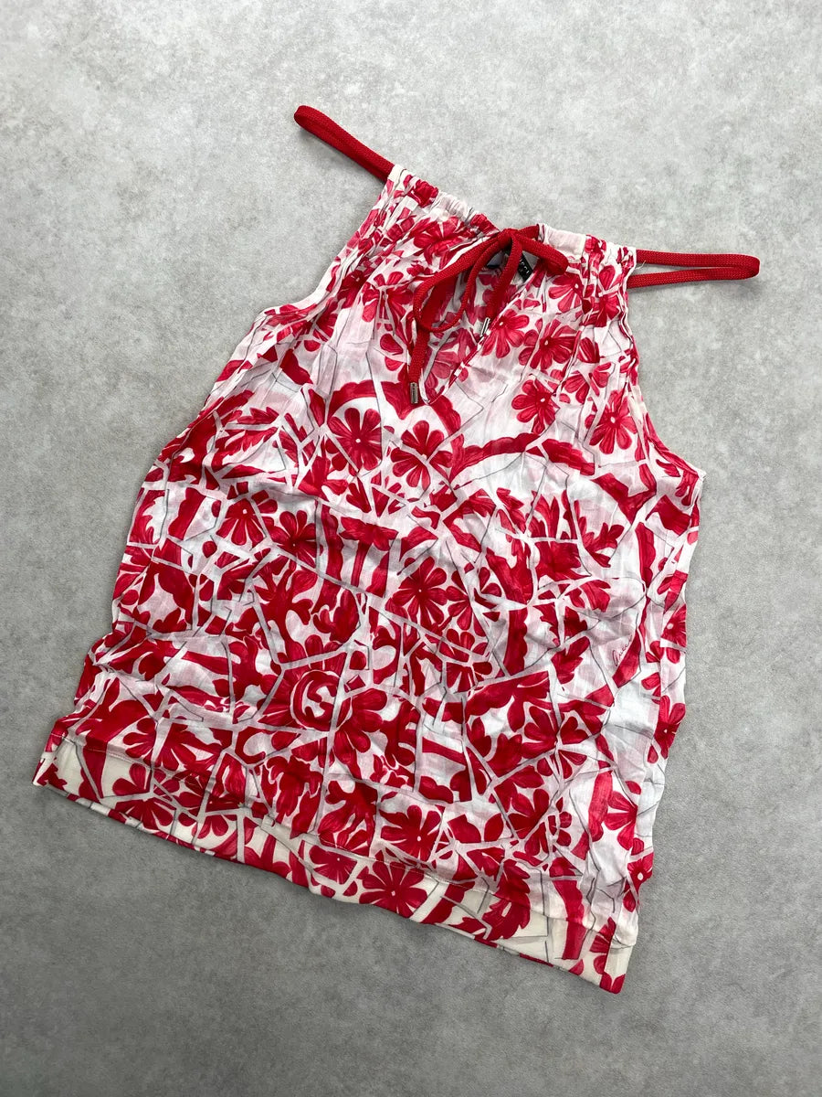 SS2009 Gucci White Floral Print Halter Top by Frida Giannini TyNkJlxq 3
