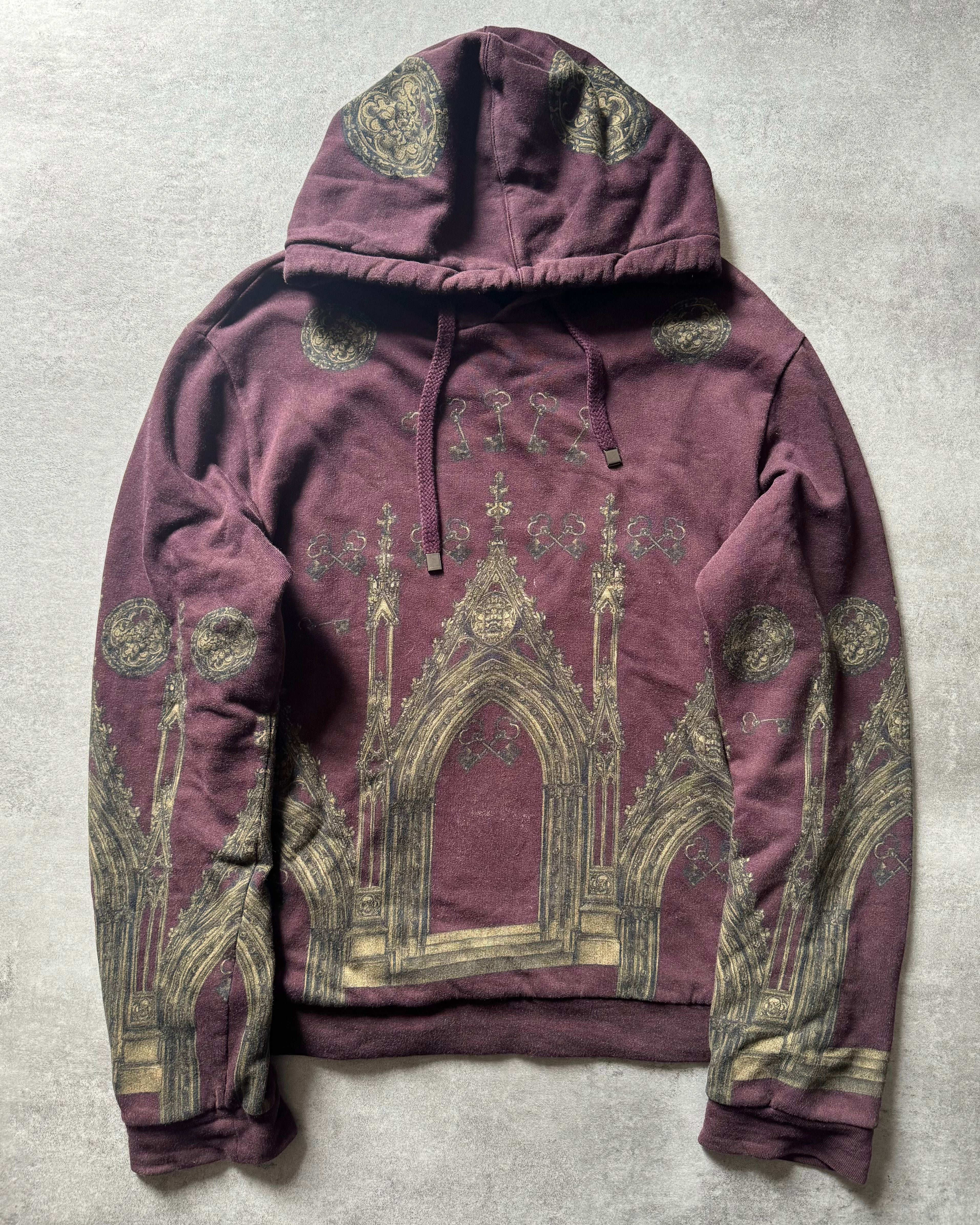 2000s Dolce & Gabbana Royal Bordeaux Hoodie  (S) - 1
