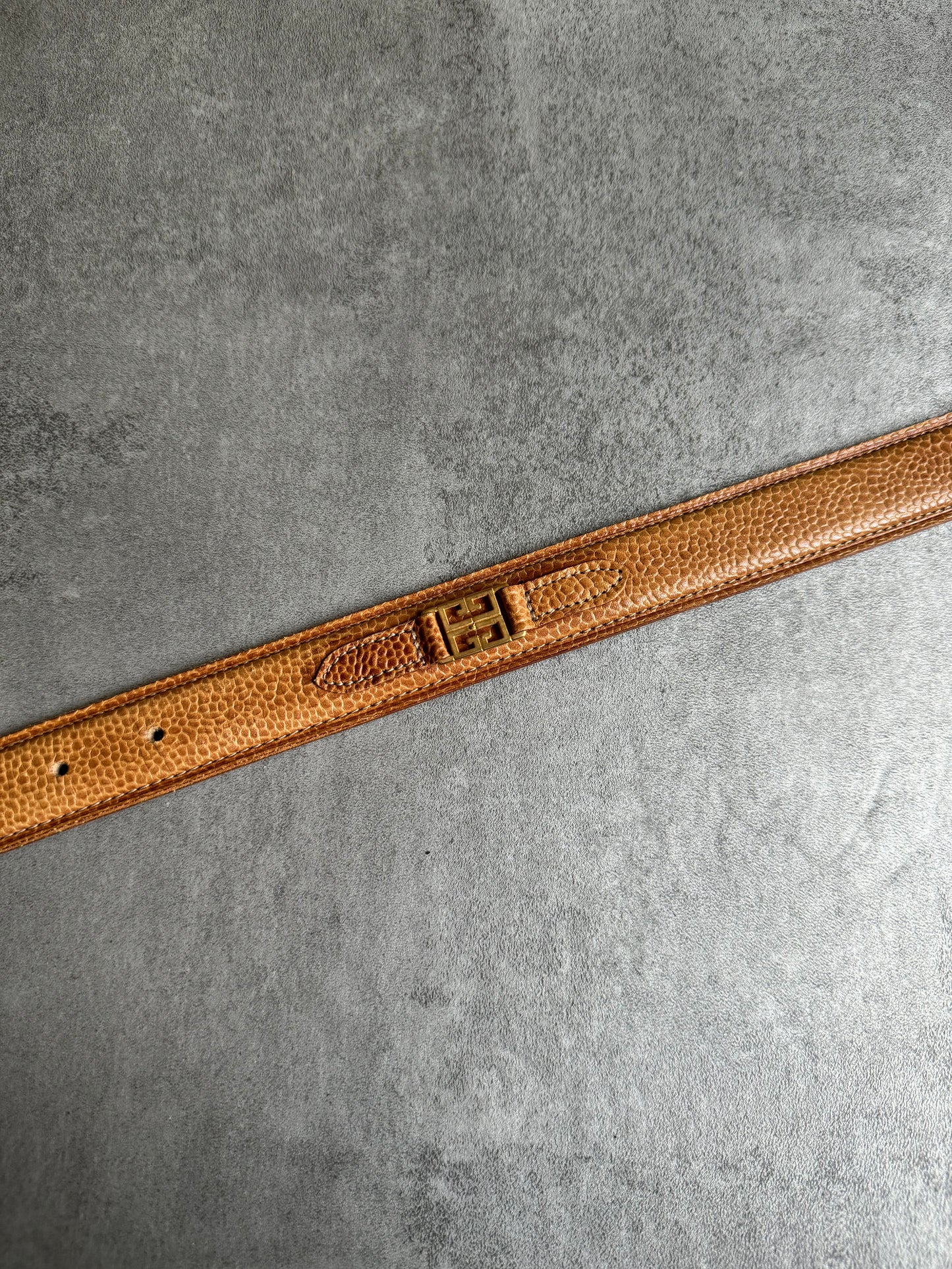 1990s Givenchy Brown Leather Classy Belt (OS) - 4