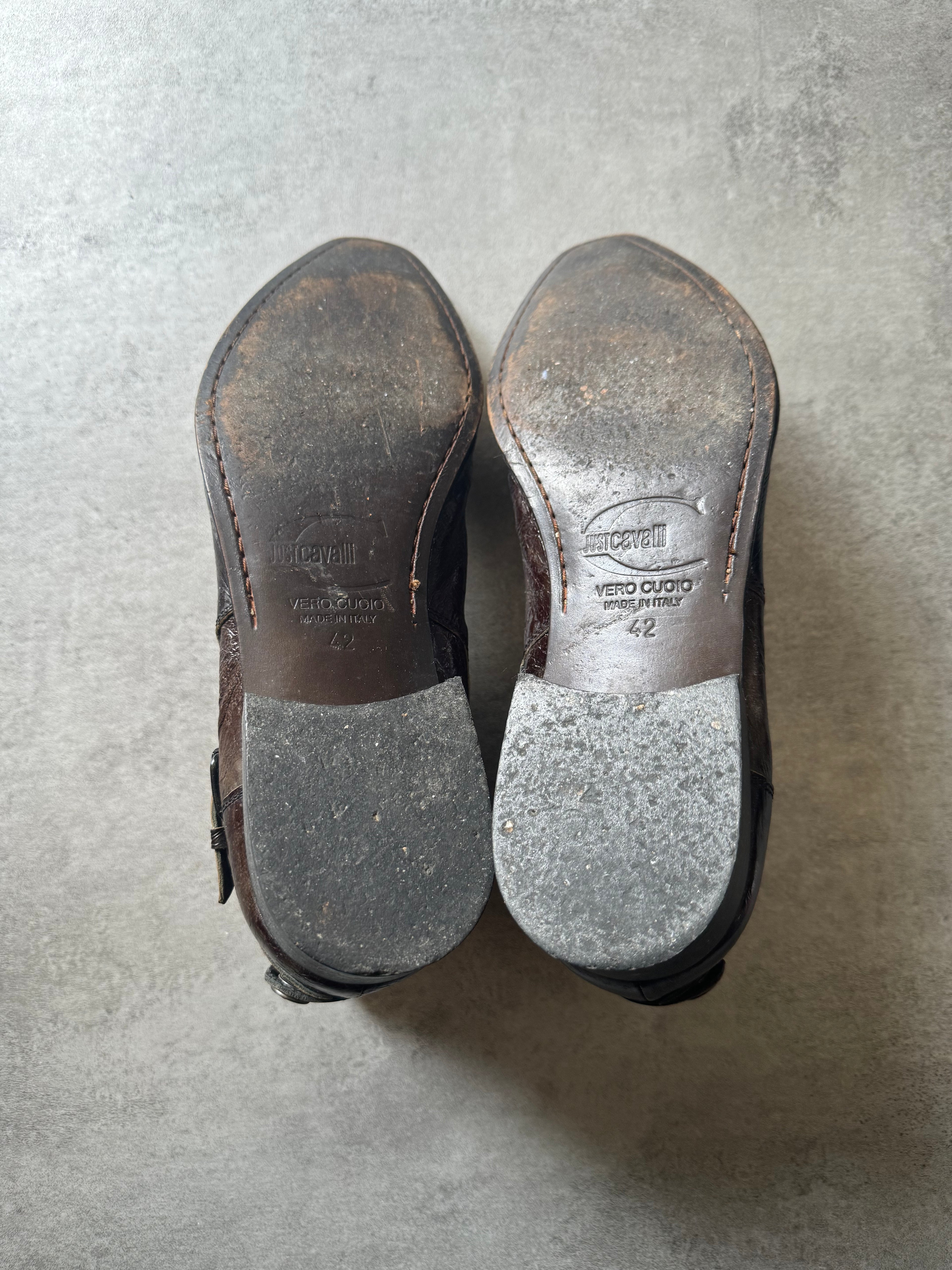 Cavalli Brown Western Cow-Boy Leather Boots (42) - 8