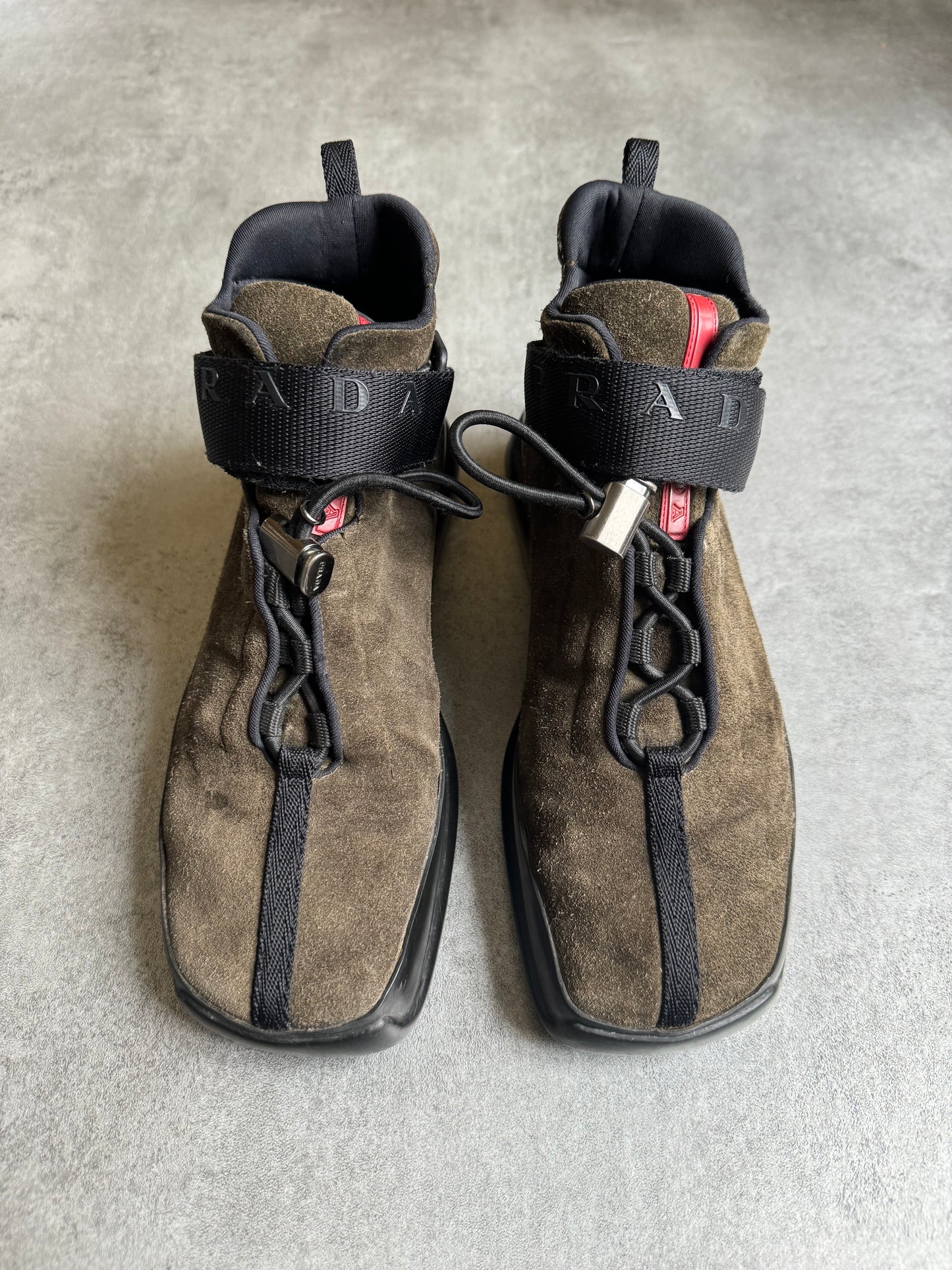 SS2000 Prada Army Green Suede Hiking Boots (39) - 3