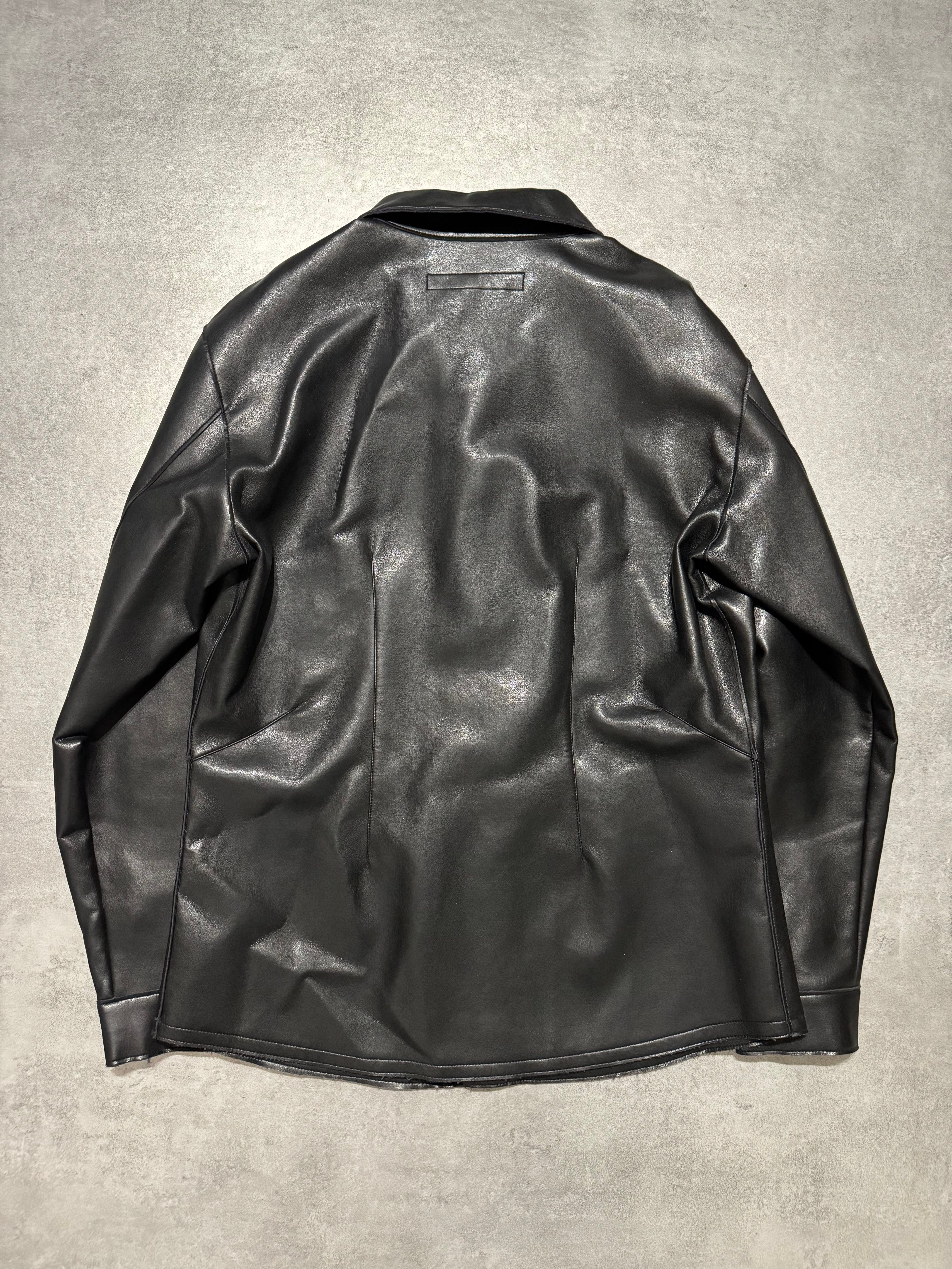 AW1996 Emporio Armani Black Leather Soft Italian Jacket (L/XL) - 5