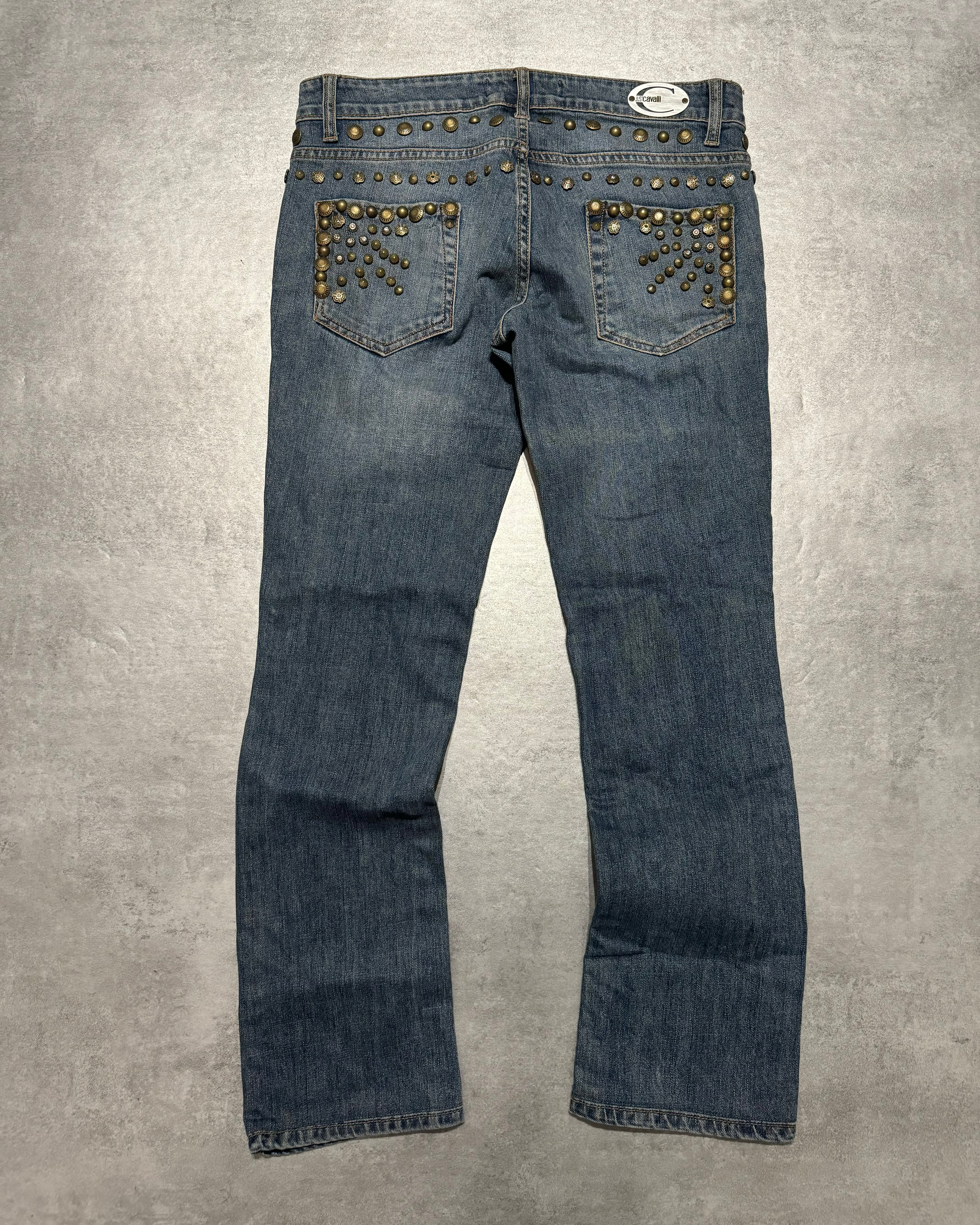 SS2008 Cavalli Studded Sun Faded Denim Jeans (S/M) - 2