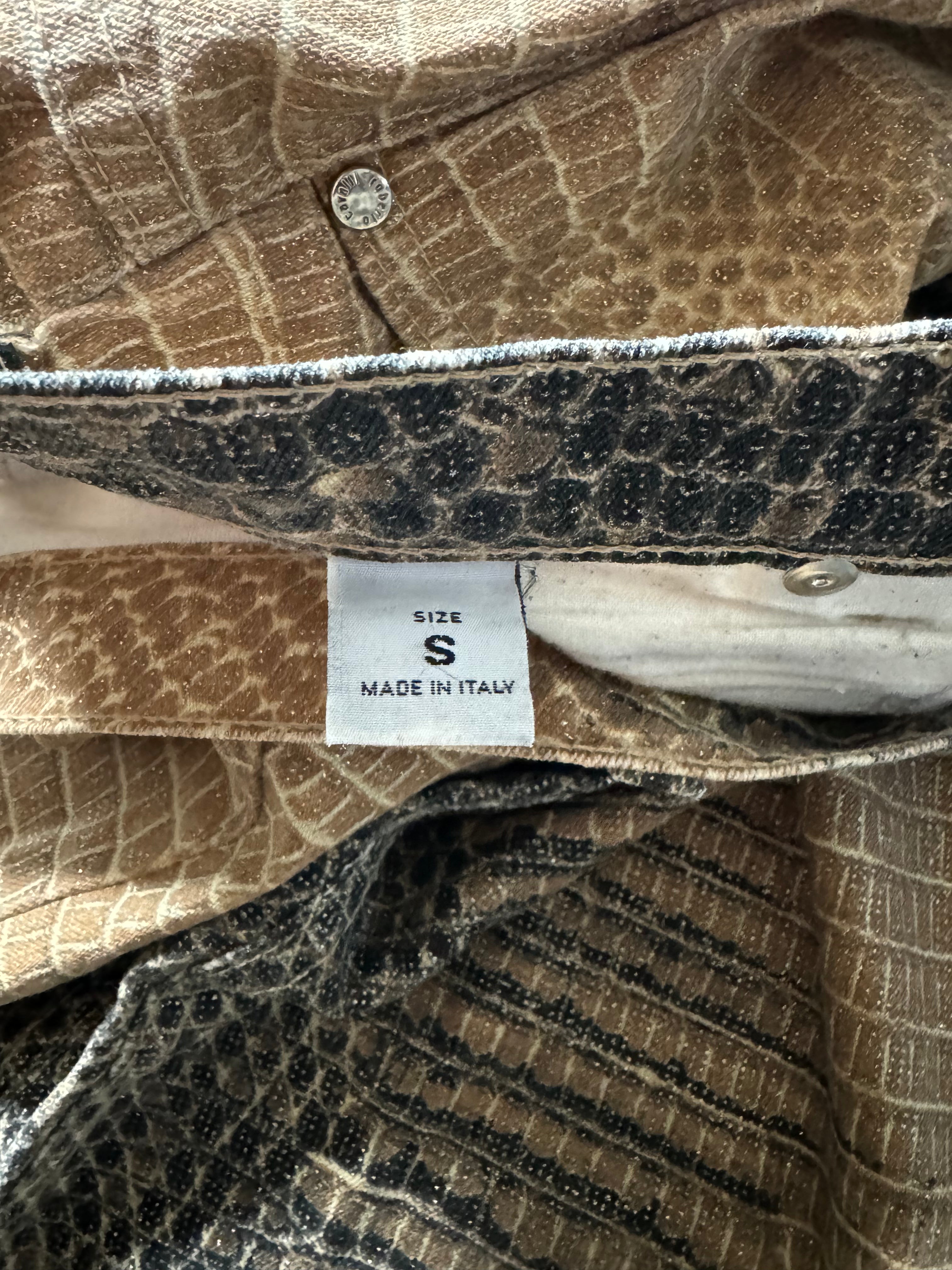 1990s Roberto Cavalli Bees Caramel Scales Pants (S) - 8