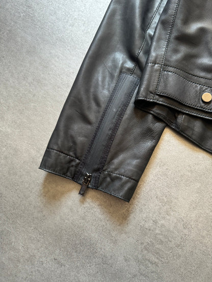 SS2009 Emporio Armani Black Pure Leather Jacket (L) - 7