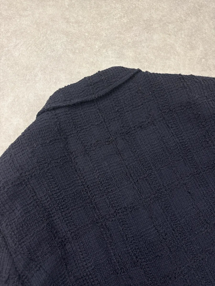 AW1998 Chanel Black Wool Grid Tweed Longline Coat UAWCcxel 9