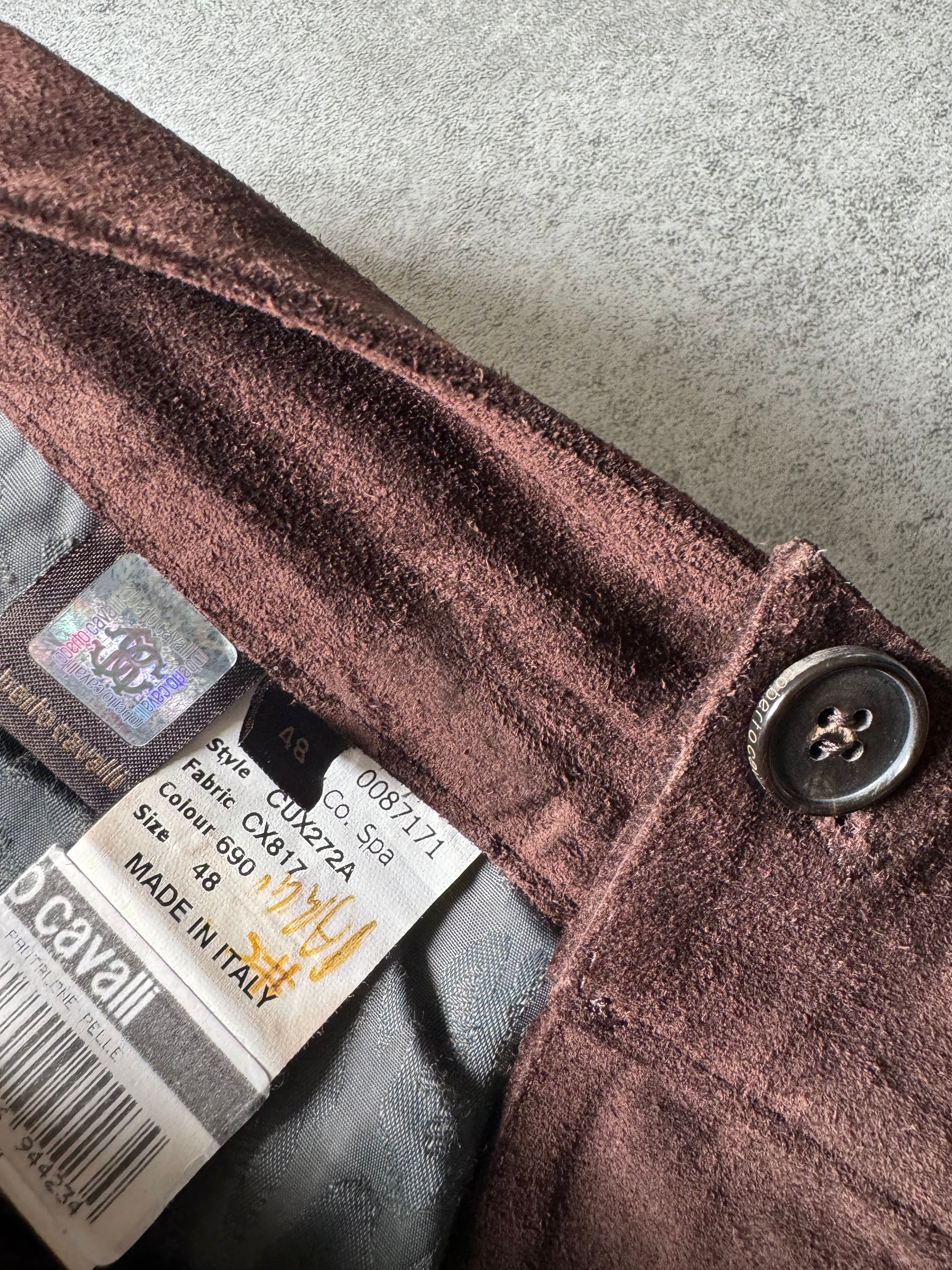 Roberto Cavalli Brown Leather Soft Pants (M) - 8