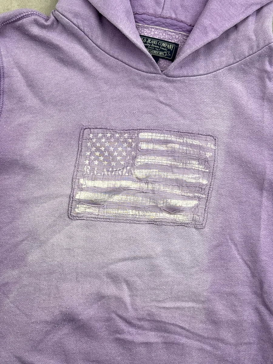 2010s Ralph Lauren Lavender American Flag Patch Hoodie UEvXiJYN 7