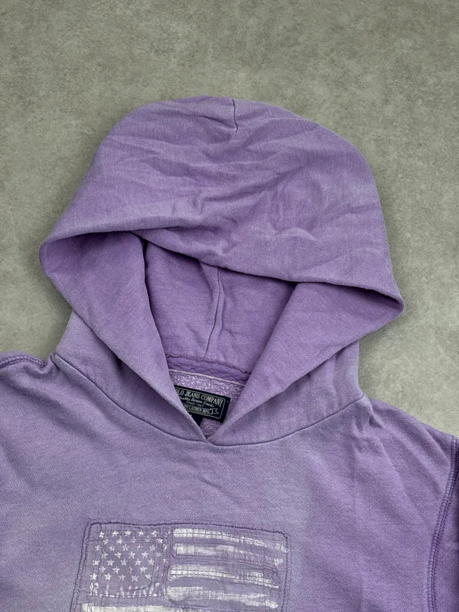 2010s Ralph Lauren Lavender American Flag Patch Hoodie UEvXiJYN 5