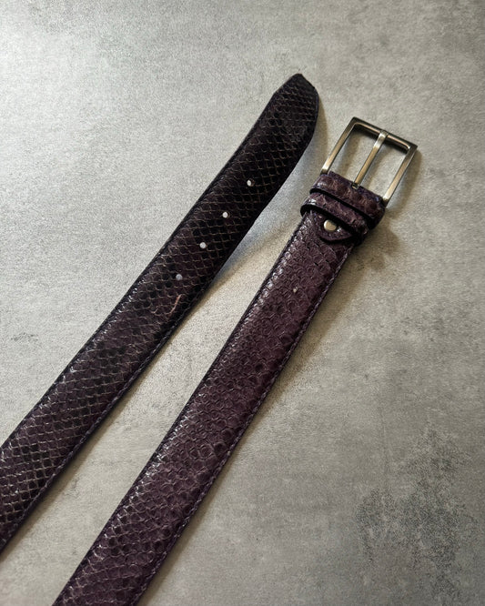 Artisanal Italian Python Leather Purple Belt (OS) - 1