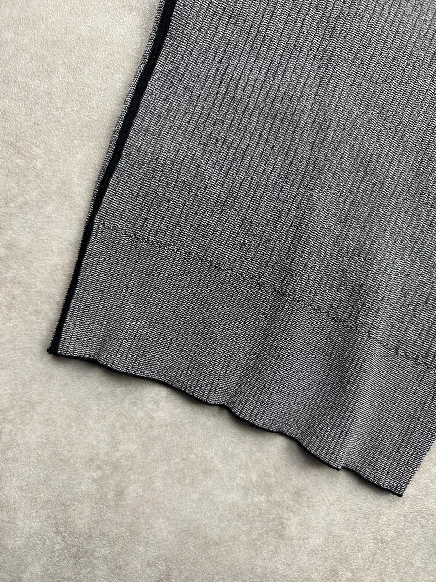2000s Dolce & Gabbana Grey Ribbed Knit Cowl Polo Dress UMVIAhXN 5