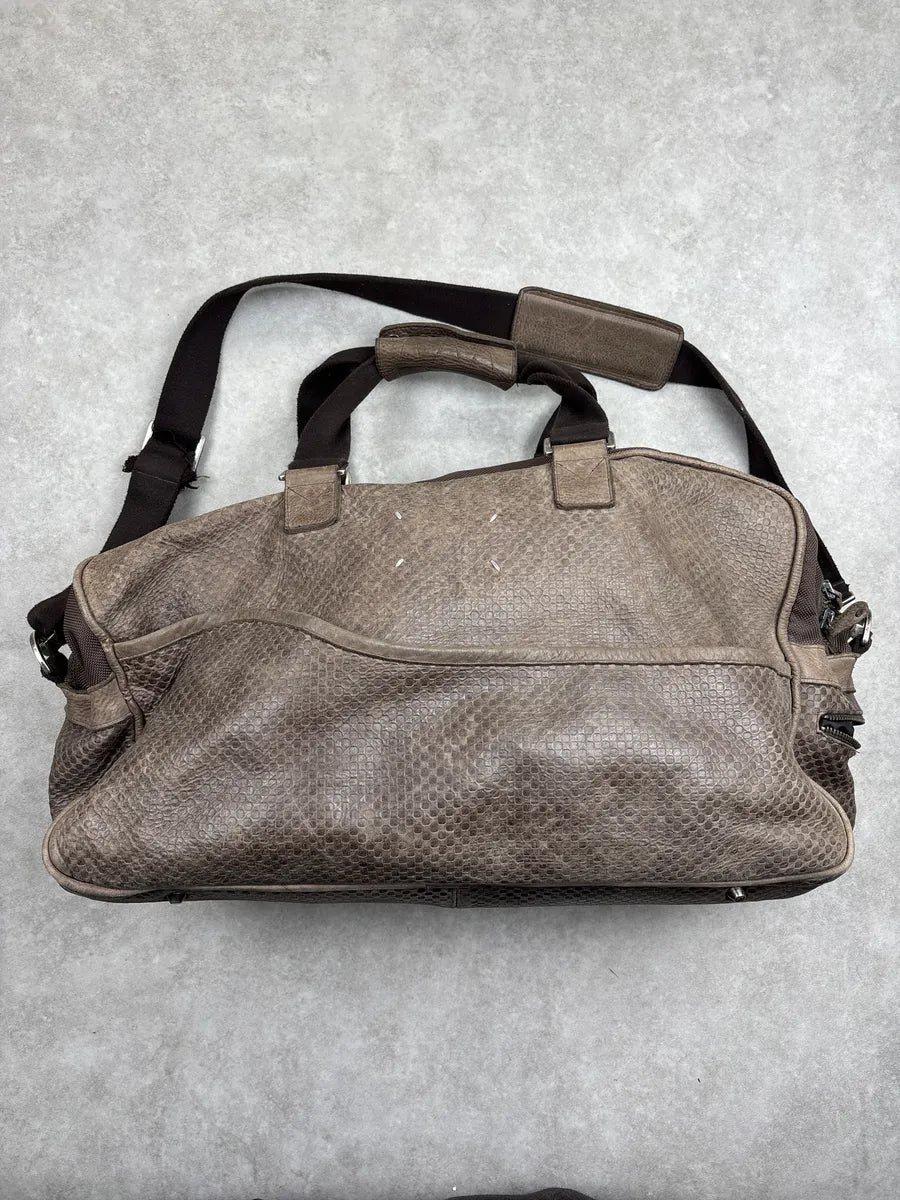 2000s Maison Martin Margiela Taupe Brown Leather Signature Multi-Pocket Handle Bag UNPMlJmr 2